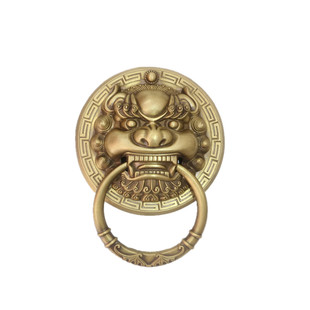 仿古大门兽头纯铜大拉手古建别墅大门狮子头铜门环麒麟兽头铜把手