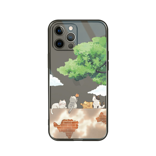 桔子猫适用苹果14promax日韩风可爱手机壳14pro创意猫猫手机壳14插画风手机壳13promax透明软壳11猫猫手机壳