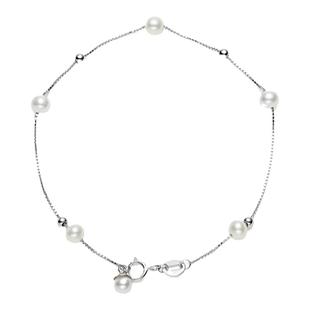 京润珍珠手链怡悦G18K金淡水珍珠手链4-5mm白色圆形送女友礼物D