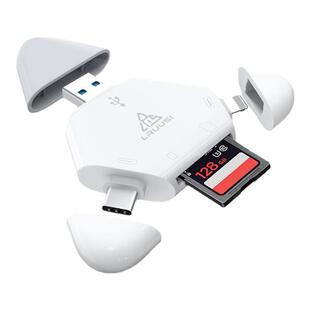 LRUUSI多合一读卡器适用苹果手机mac电脑USBC通用相机内存SD/TF卡