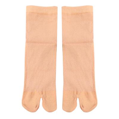 薄款三分田网孔透气女棉两指袜凉