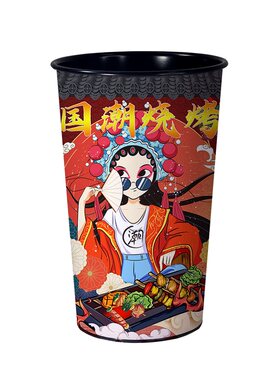 可定制图案烧烤竹签收纳桶