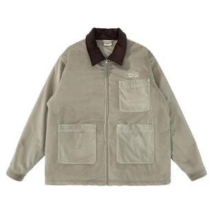 Mentmate 秋冬复古工装棉衣夹克男 短绒麂皮翻领街头外套棉服加厚