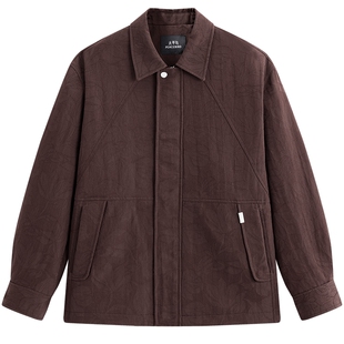 【商场同款】太平鸟男装 2026年春季新款酒红色教练夹克B2BCG1108