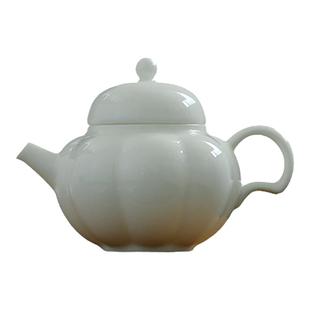 德化陶瓷【茶壶】170ml/明澈壶/羊脂玉瓷/纯白亮光/创意造型/中容