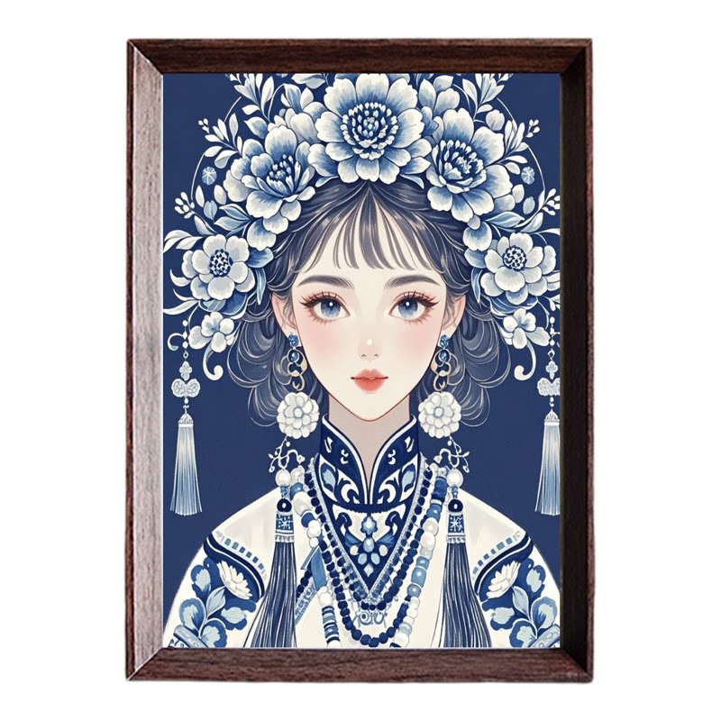 非遗传统文化蜡染打印图片摆件