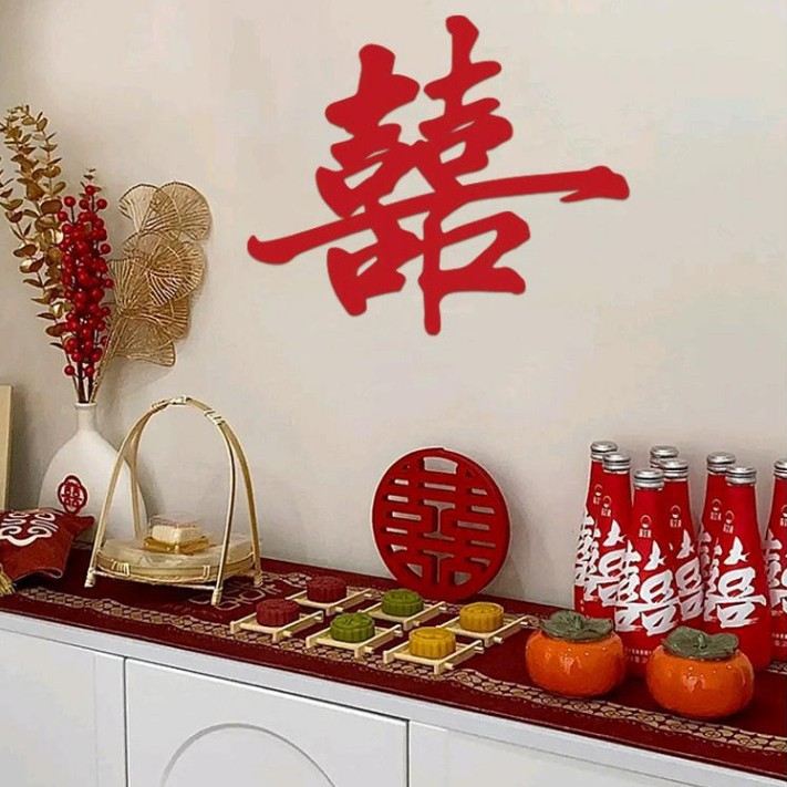 结婚装饰喜字贴纸婚房字贴囍背景墙号大装饰窗户客厅卧室布置贴门