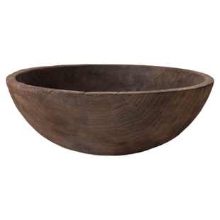 侘寂风装饰纯实木大果盆高颜值佛手柑圆形托盘民宿复古木质干果盘