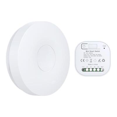 超远距离圆形自发电无线开关110v220v家用防水免电池动能遥控面板