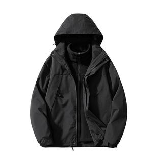 回力三合一冲锋夹克男款2025新款男士秋冬外套户外工装登山服上衣