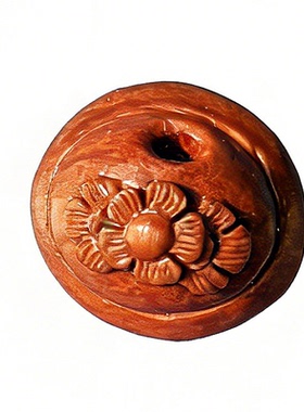 野生桃核手工雕刻宝宝满月红绳