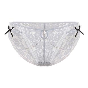 今夕何夕内裤女性感2025年新款薄款蕾丝镂空花边金属链条三角裤