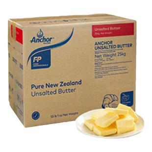 安佳大黄油25kg正品新西兰原装进口无盐动物性黄油烘焙原材料包邮