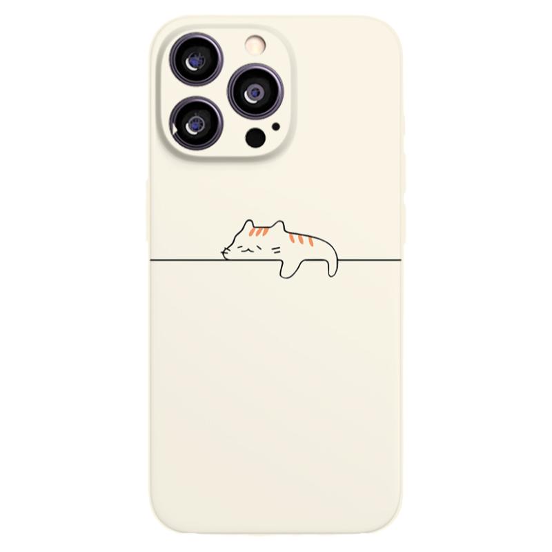 可爱萌系懒猫小众个性动漫手机壳适用iPhone16防摔13硅胶OPPO苹果15ProMax华为VIVO小米14红米简约创意保护套