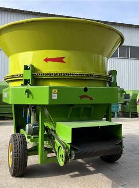 移动式圆盘碎草机 圆包麦草稻草破捆粉碎机 铲车上料的秸秆揉丝机