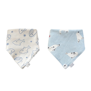 Akasugu爱舒屋宝宝三角巾婴儿a类纯棉口水巾儿童三角围巾围嘴兜