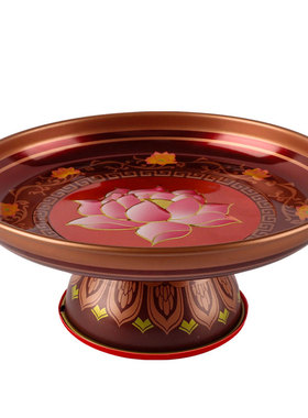 家用佛前供水果盘合金莲花