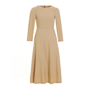 2026春秋新款简约知性衬衫连衣裙女别致端庄大气衬衣裙修身长裙