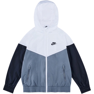 Nike耐克男童女童童装夏季新款梭织连帽休闲夹克FZ5516-100