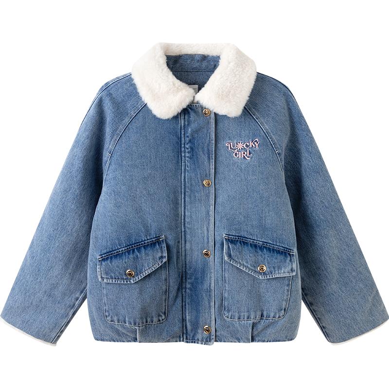巴拉巴拉balaOne牛仔棉服外套女