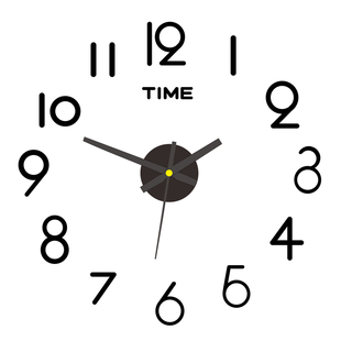 免打孔挂钟家用客厅装饰夜光钟表时尚静音挂墙钟简约创意墙贴壁钟