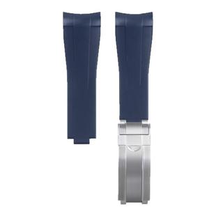 氟橡胶手表带21mm适用劳力士探险家2新黑绿蓝水鬼41mm盘弧口双凸