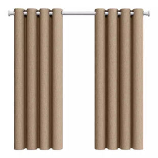 A类棉麻母婴级全遮光中古风窗帘卧室客厅2026新款客厅飘窗双面布