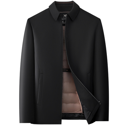 商务风翻领可脱卸内胆男士羽绒服