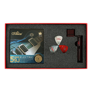 alice爱丽丝吉他琴弦礼盒套装民谣电木吉他弦一套拨片卷弦器配件