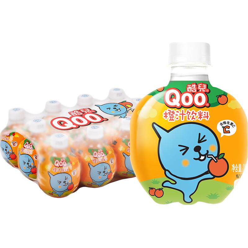 可口可乐美汁源「酷儿」Qoo橙汁果汁/果味饮料含维生素C营养早餐