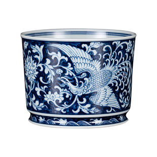 钟家窑主人杯单杯景德镇柴窑青花手工手绘麒麟追凤容天杯个人茶杯