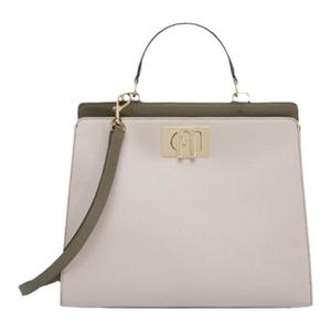 [抢先购]FURLA芙拉1927拼色纹理皮革中号牛皮女士通勤手提包