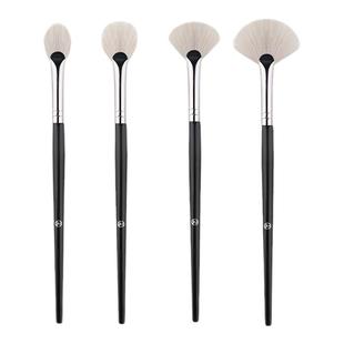 包邮 雨潼白色羊毛细光锋扇形高光刷余粉刷子化妆刷超柔软修容刷