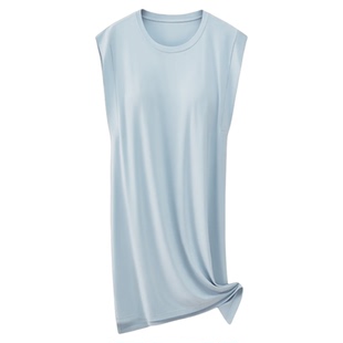 莫代尔睡裙女无袖带胸垫家居服夏新款背心冰丝大码连衣裙2026睡衣