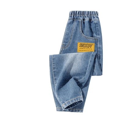 史努比男童牛仔裤春秋款