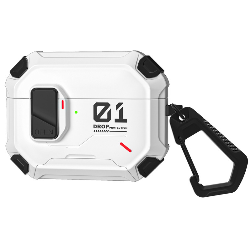 适用苹果AirPodspro3耳机保护壳pro2自动弹盖耳机套手机支架耳机壳airpods4磁吸充电耳机保护壳机甲酷炫软壳
