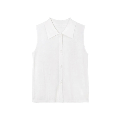 【万能叠搭】无袖针织翻领马甲女