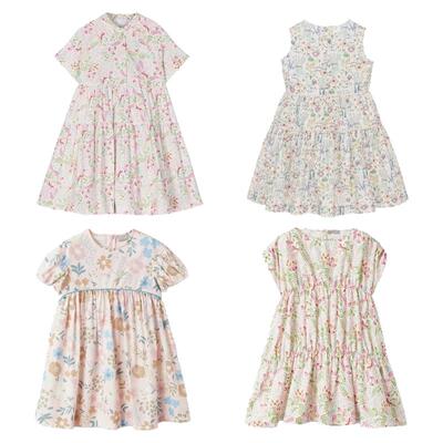 意大利订单 IL GU/F0女童碎花liberty全棉连衣裙
