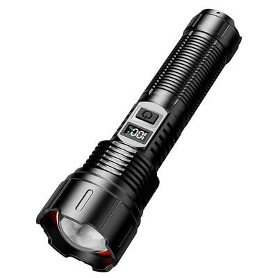 户外超亮远射强光充电变焦手电筒