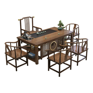 实木茶桌新中式茶台阳台小型办公室泡茶台茶具一整套茶几客厅家用