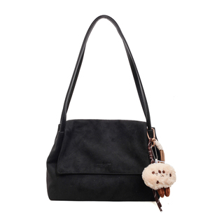 麂皮绒大容量包包女式2025新款好看复古时尚单肩包高级感通勤女包