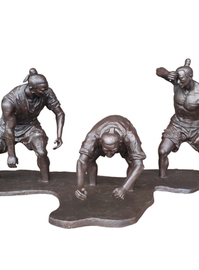 玻璃钢仿铜人物雕塑户外