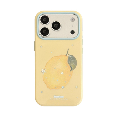 ins韩系奶黄鎏金柠檬适用iPhone17手机16ProMax闪银星星15温柔夏日小众少女14全包防摔苹果壳13大视窗新款12