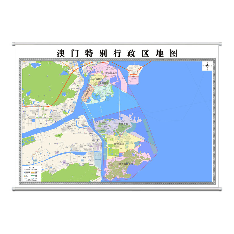 办公室澳门特别行政区地图挂图