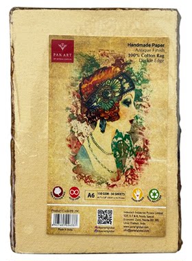 印度PAN ART 复古手工毛边纸水彩纸 水彩本艺术家手工纸