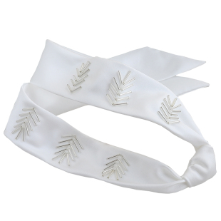 复古头饰简约缎面发带白色绸缎发箍日韩新娘结婚发饰婚纱礼服配饰