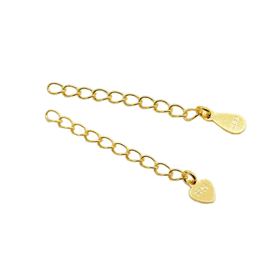 纯银项链加长链爱心水滴尾链