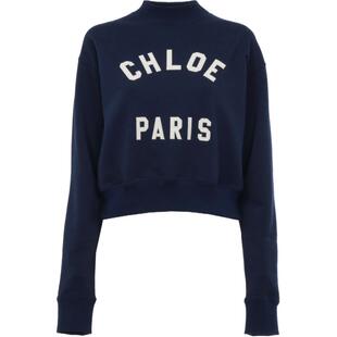 【限时折扣】Chloe蔻依 短款宽松半高领卫衣套头衫