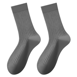 石墨烯发热袜子男士中筒秋冬季抗菌防臭吸汗长袜高端商务男袜冬天