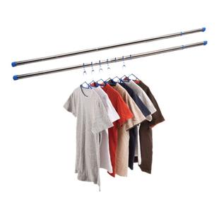 晾衣杆一根伸缩单棍不锈钢顶装固定室外阳台龙门架防风家用晒衣杆